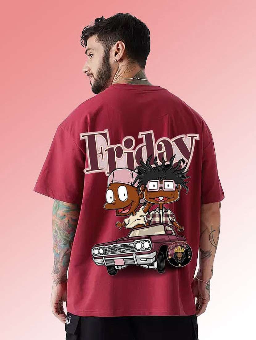 men printed short sleeve oversized t-shirt