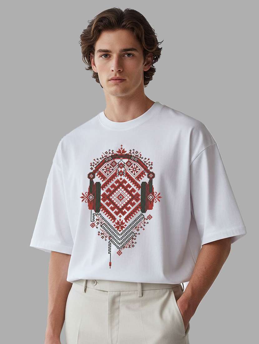 men printed short sleeve oversized t-shirt