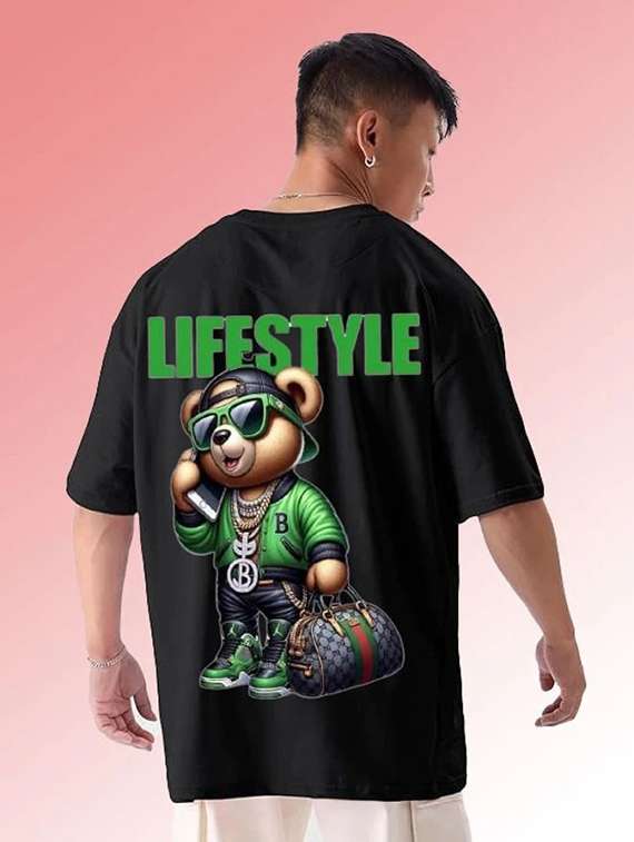 men printed short sleeve oversized t-shirt