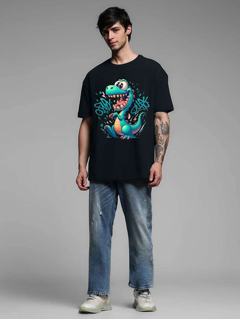 men graphic short sleeve oversized t-shirt - 22399417 -  Standard Image - 3