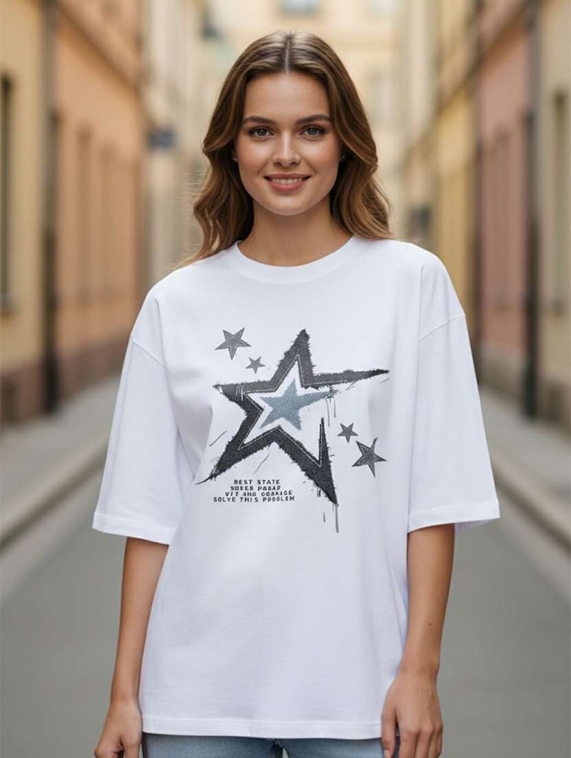 women graphic short sleeve oversized t-shirt