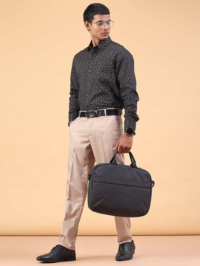 Men Solid Mid Rise Regular Fit Trouser - 22399500 -  Standard Image - 5