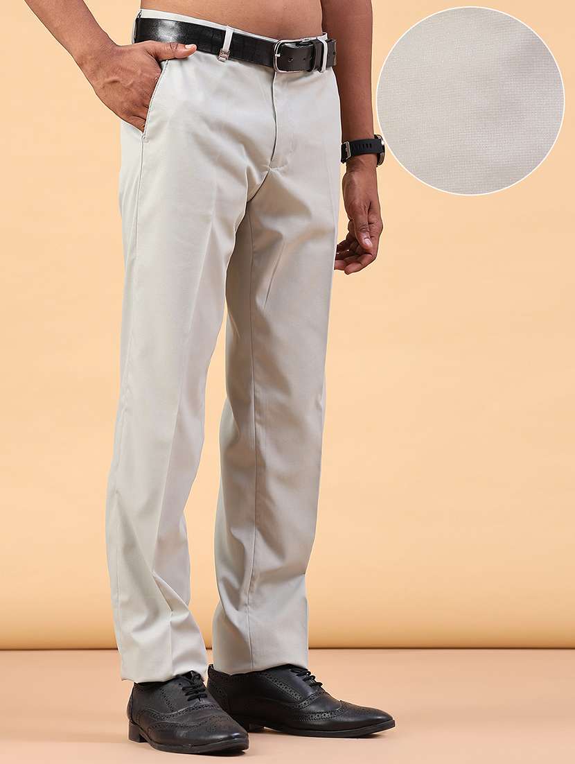 Men Self Design Mid Rise Regular Fit Trouser - 22399503 -  Standard Image - 3