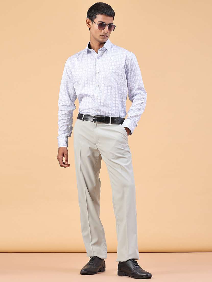 Men Self Design Mid Rise Regular Fit Trouser - 22399503 -  Standard Image - 5