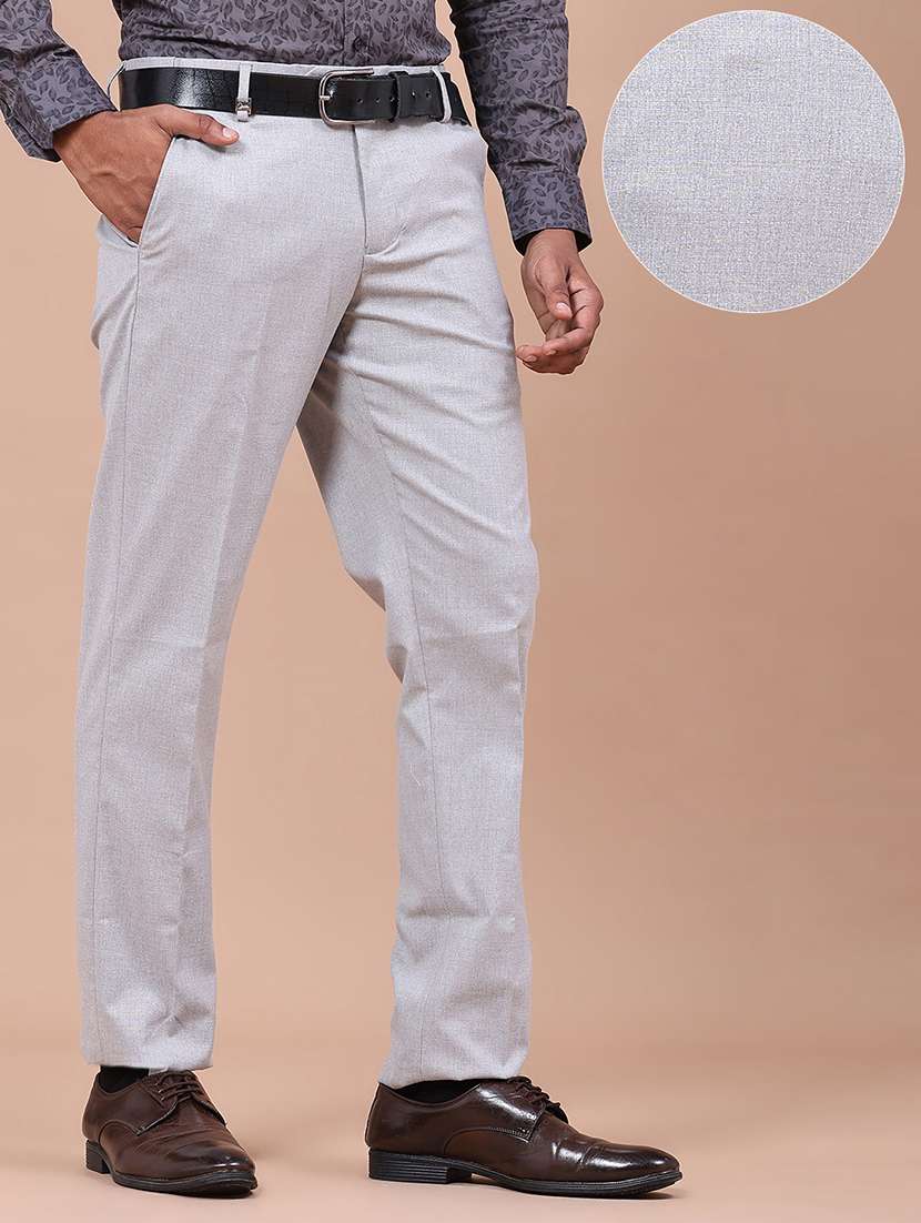 Men Self Design Mid Rise Regular Fit Trouser - 22399510 -  Standard Image - 3