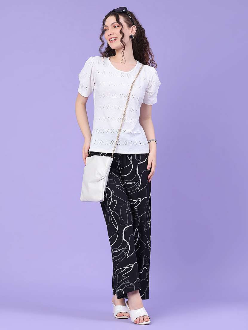 Women Printed Mid Rise Wide Leg Trouser - 22399549 -  Standard Image - 5