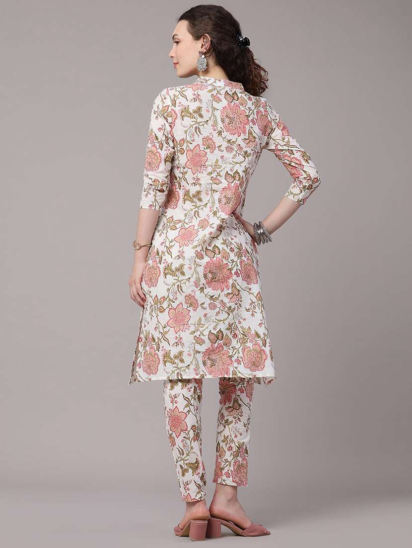 women printed three quarter sleeves straight kurta - 22399562 -  Standard Image - 3