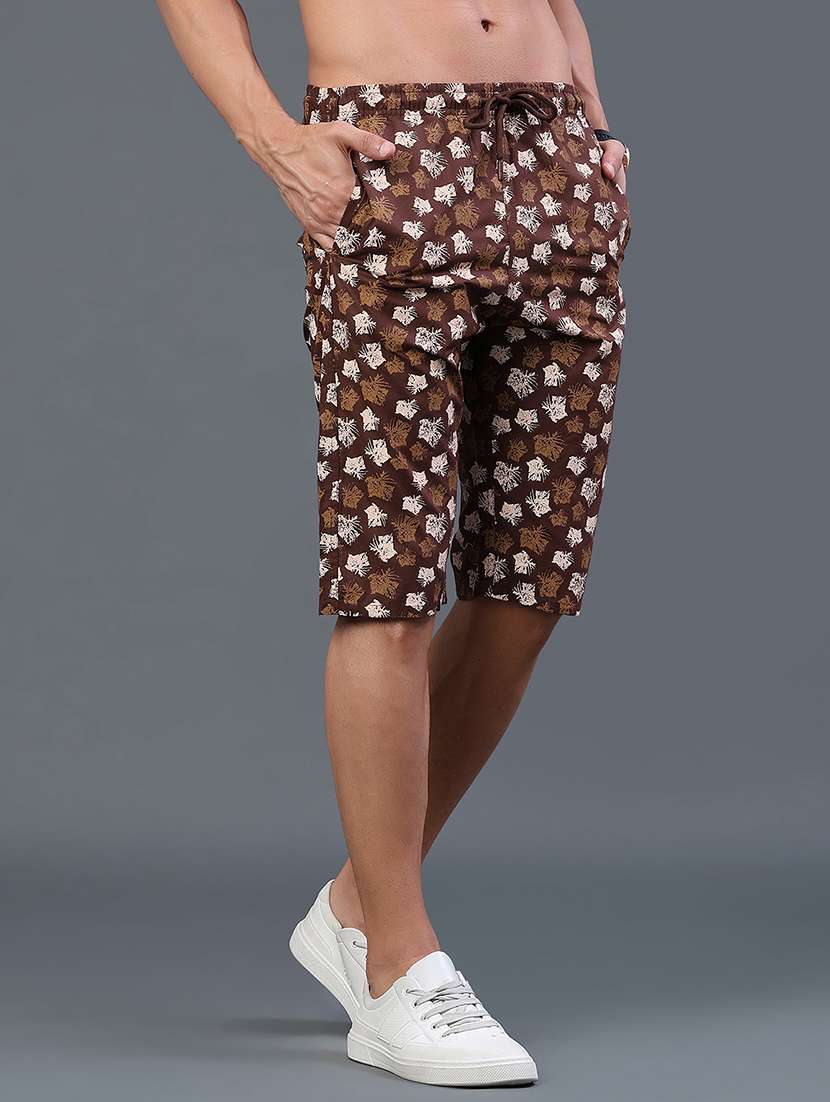 men printed mid rise three fourth shorts - 22399614 -  Standard Image - 3