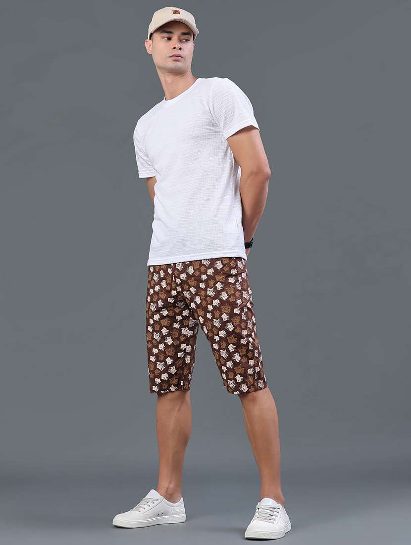 men printed mid rise three fourth shorts - 22399614 -  Standard Image - 5