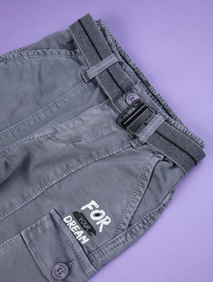 grey poly cotton plain jean - 22399698 -  Standard Image - 3