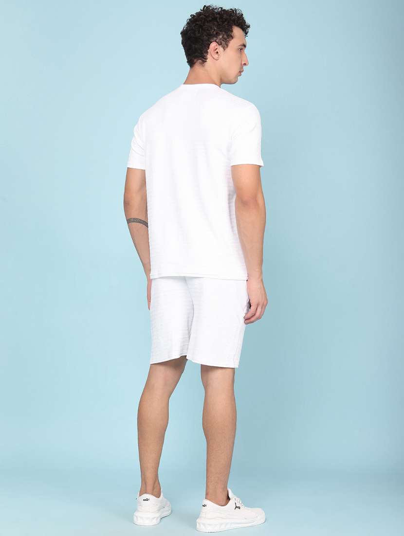 men self design t-shirt and shorts co-ord set - 22399785 -  Standard Image - 3