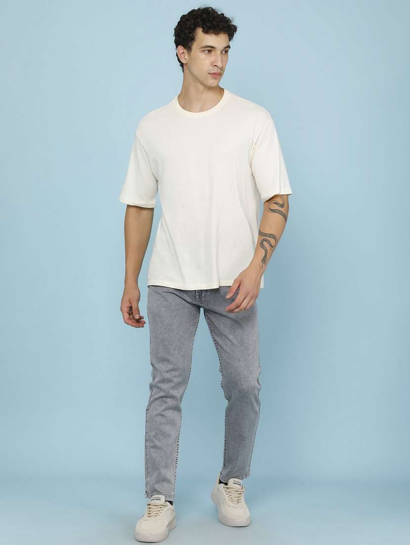 men plain mid rise full length slim fit jeans - 22399842 -  Standard Image - 5