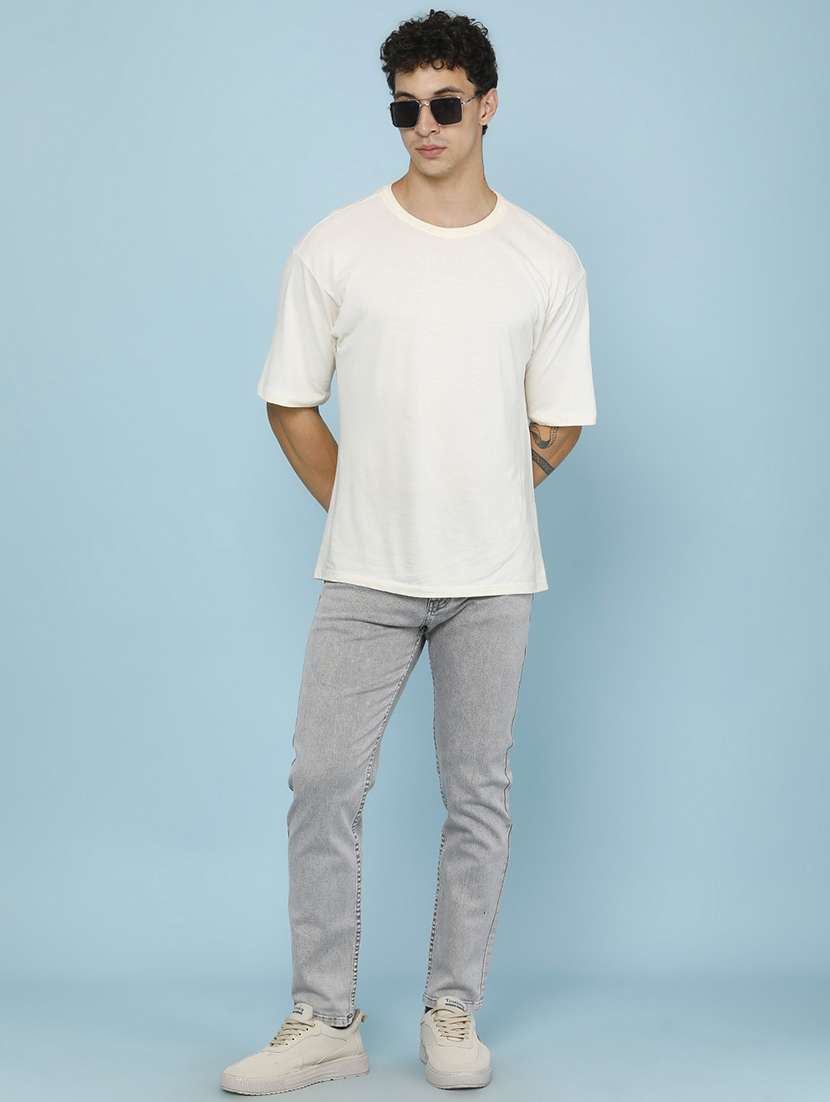men plain mid rise full length slim fit jeans - 22399844 -  Standard Image - 5