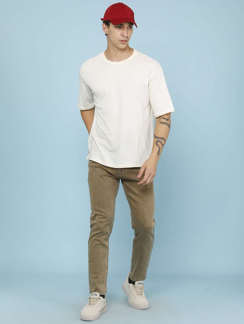 men plain mid rise full length slim fit jeans - 22399845 -  Standard Image - 5