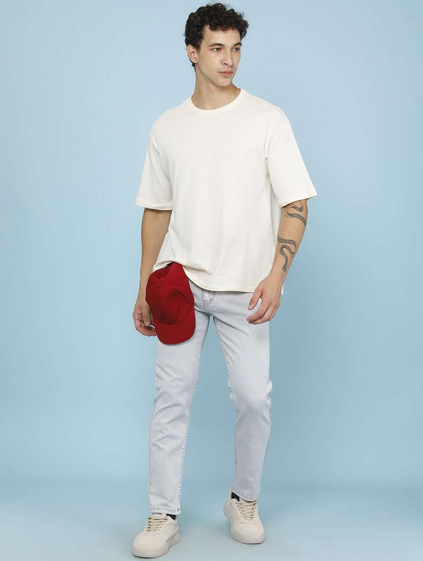 men plain mid rise full length slim fit jeans - 22399846 -  Standard Image - 5