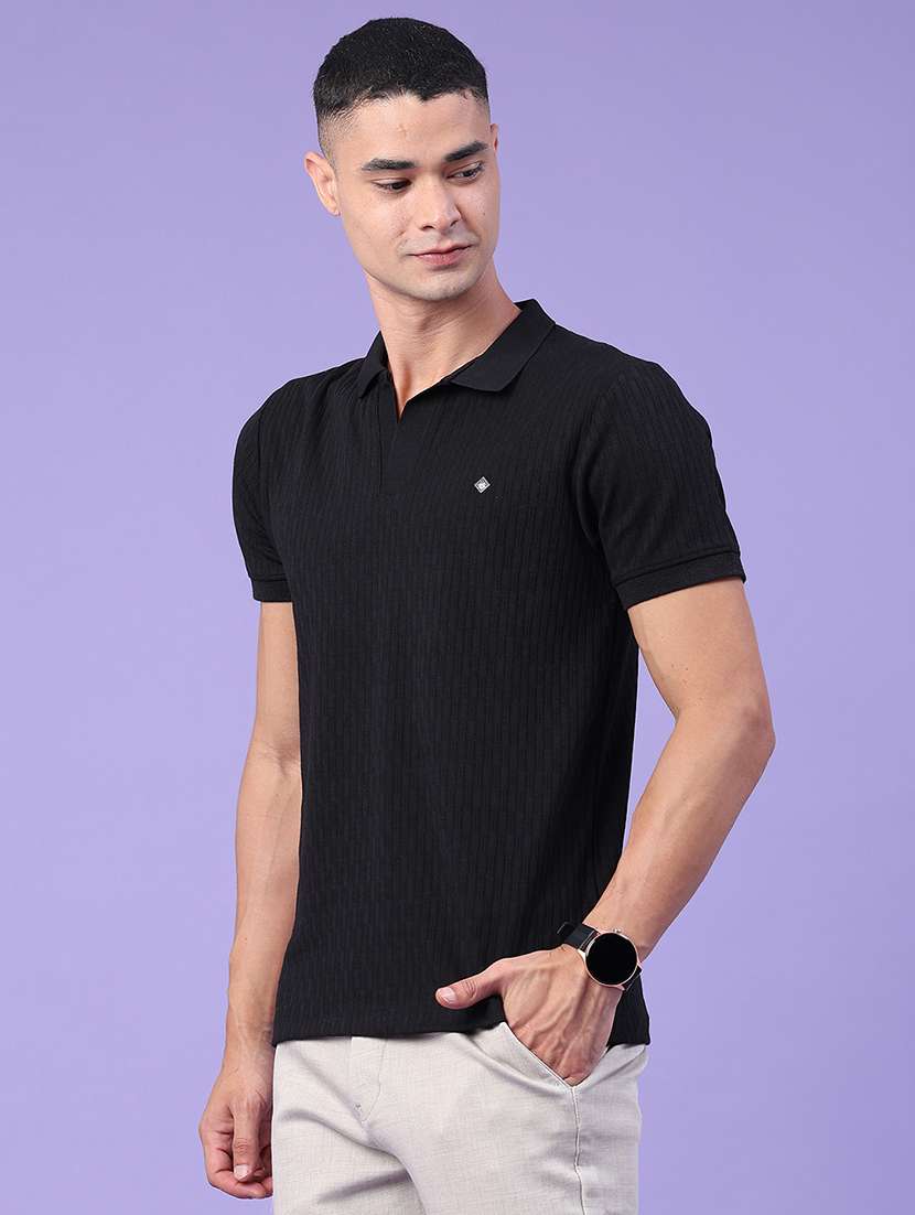 men self design short sleeve slim fit polo t-shirt - 22399858 -  Standard Image - 3