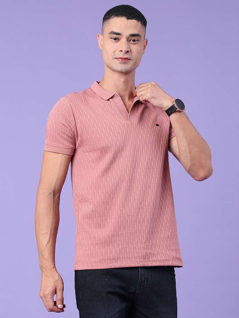 men self design short sleeve slim fit polo t-shirt - 22399859 -  Standard Image - 3