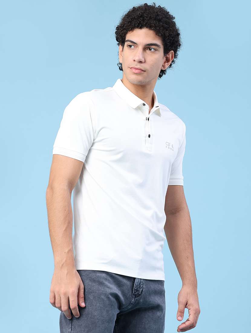 men solid short sleeve slim fit polo t-shirt - 22399860 -  Standard Image - 3