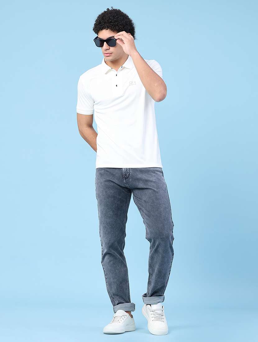 men solid short sleeve slim fit polo t-shirt - 22399860 -  Standard Image - 5