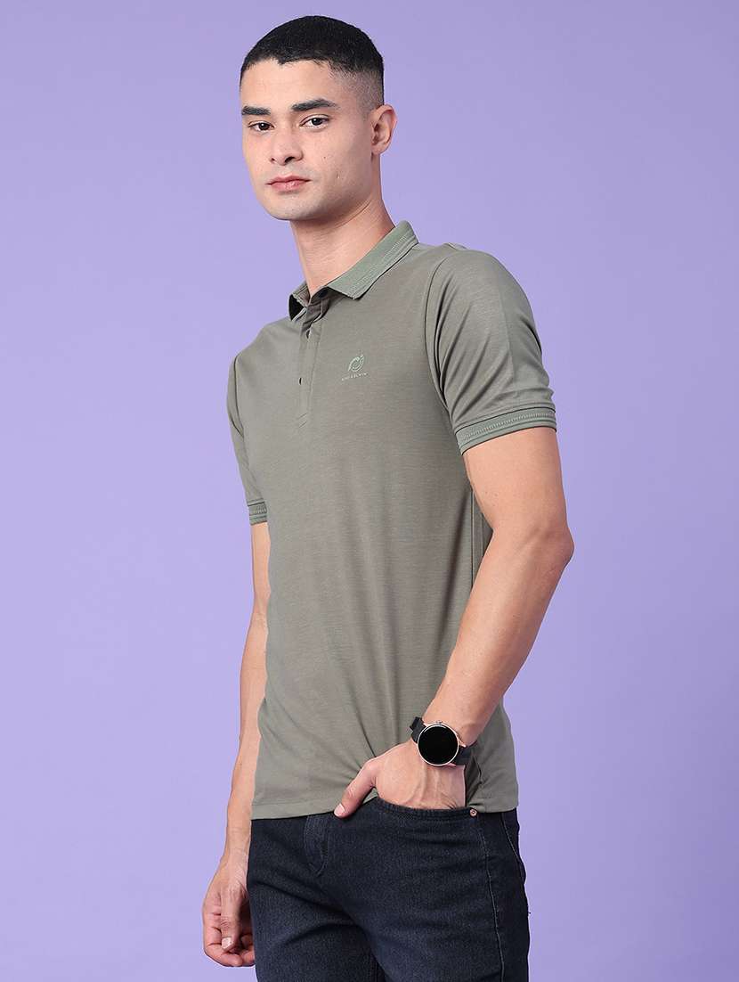 men solid short sleeve slim fit polo t-shirt - 22399862 -  Standard Image - 3
