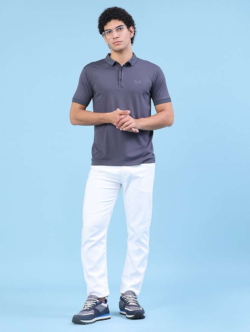 men solid short sleeve slim fit polo t-shirt - 22399863 -  Standard Image - 5