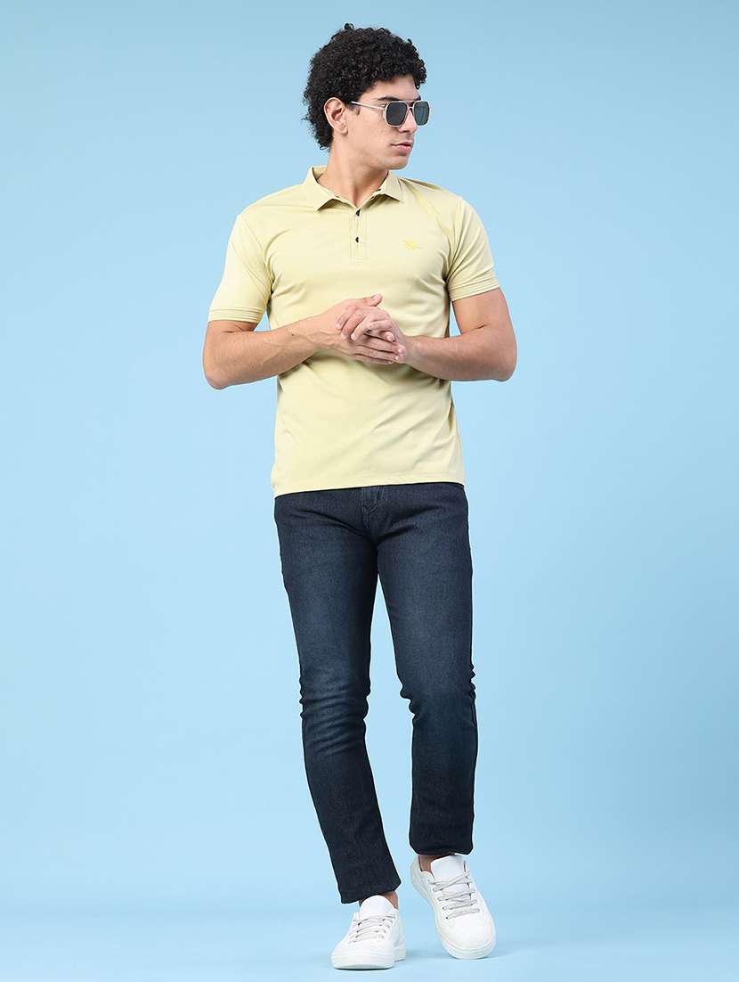 men solid short sleeve slim fit polo t-shirt - 22399866 -  Standard Image - 5