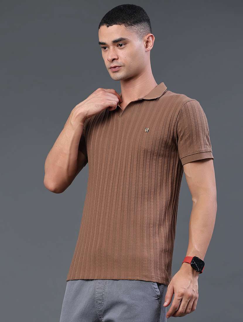 men self design short sleeve slim fit polo t-shirt - 22399868 -  Standard Image - 3