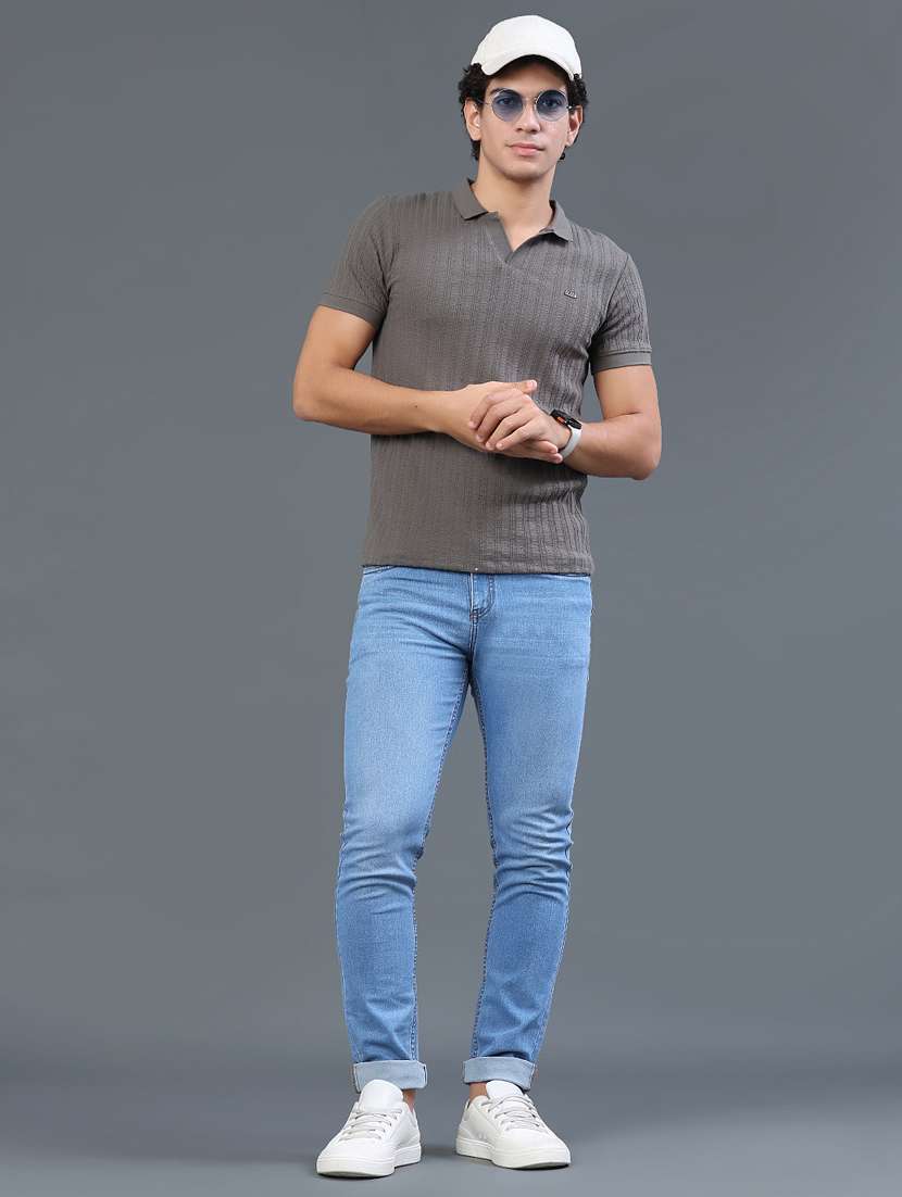 men self design short sleeve slim fit polo t-shirt - 22399869 -  Standard Image - 5