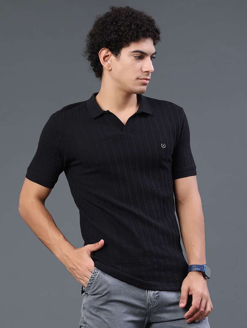 men self design short sleeve slim fit polo t-shirt - 22399870 -  Standard Image - 3