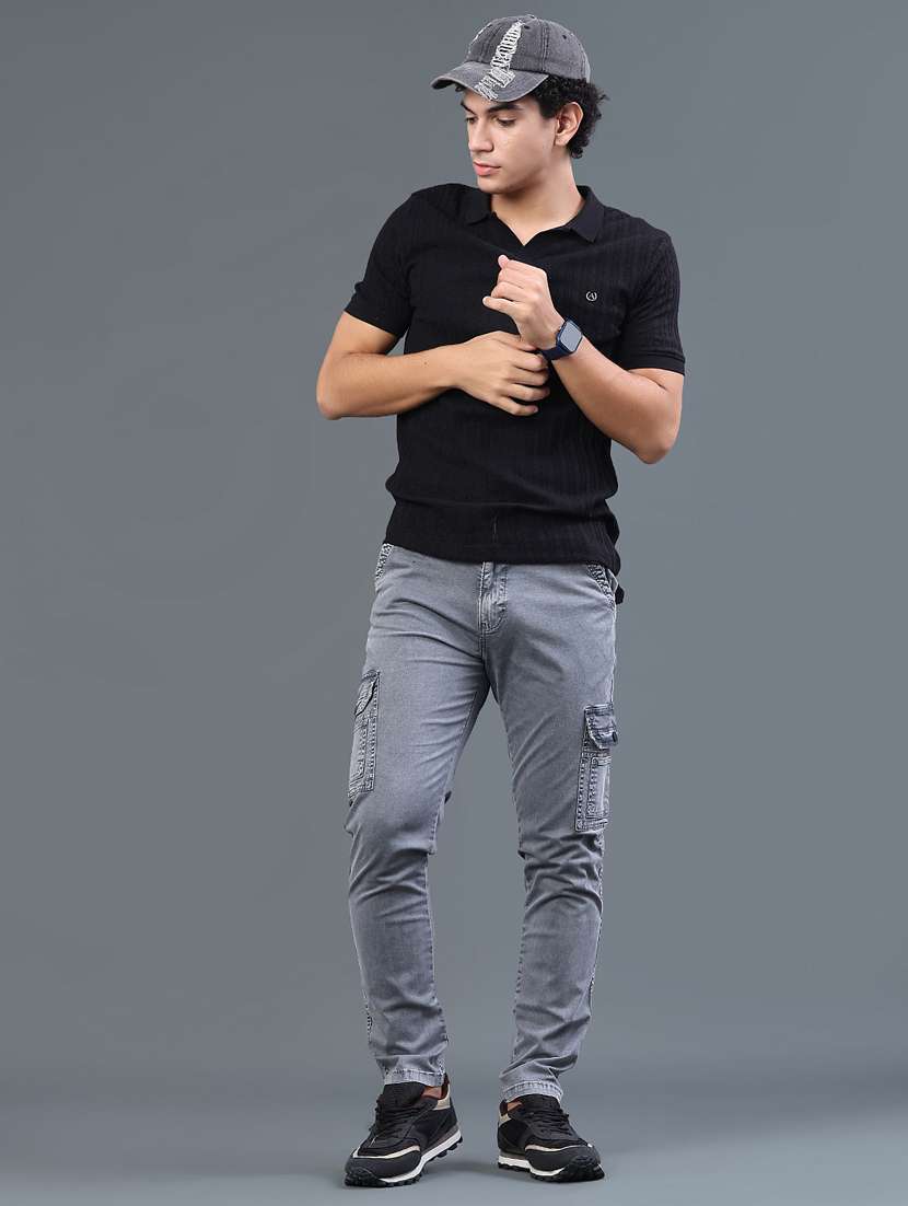 men self design short sleeve slim fit polo t-shirt - 22399870 -  Standard Image - 5