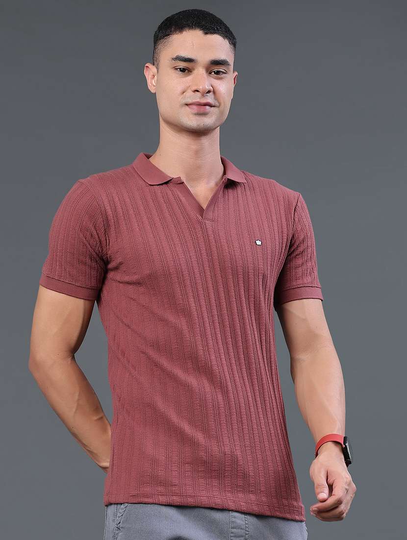 men self design short sleeve slim fit polo t-shirt - 22399871 -  Standard Image - 3