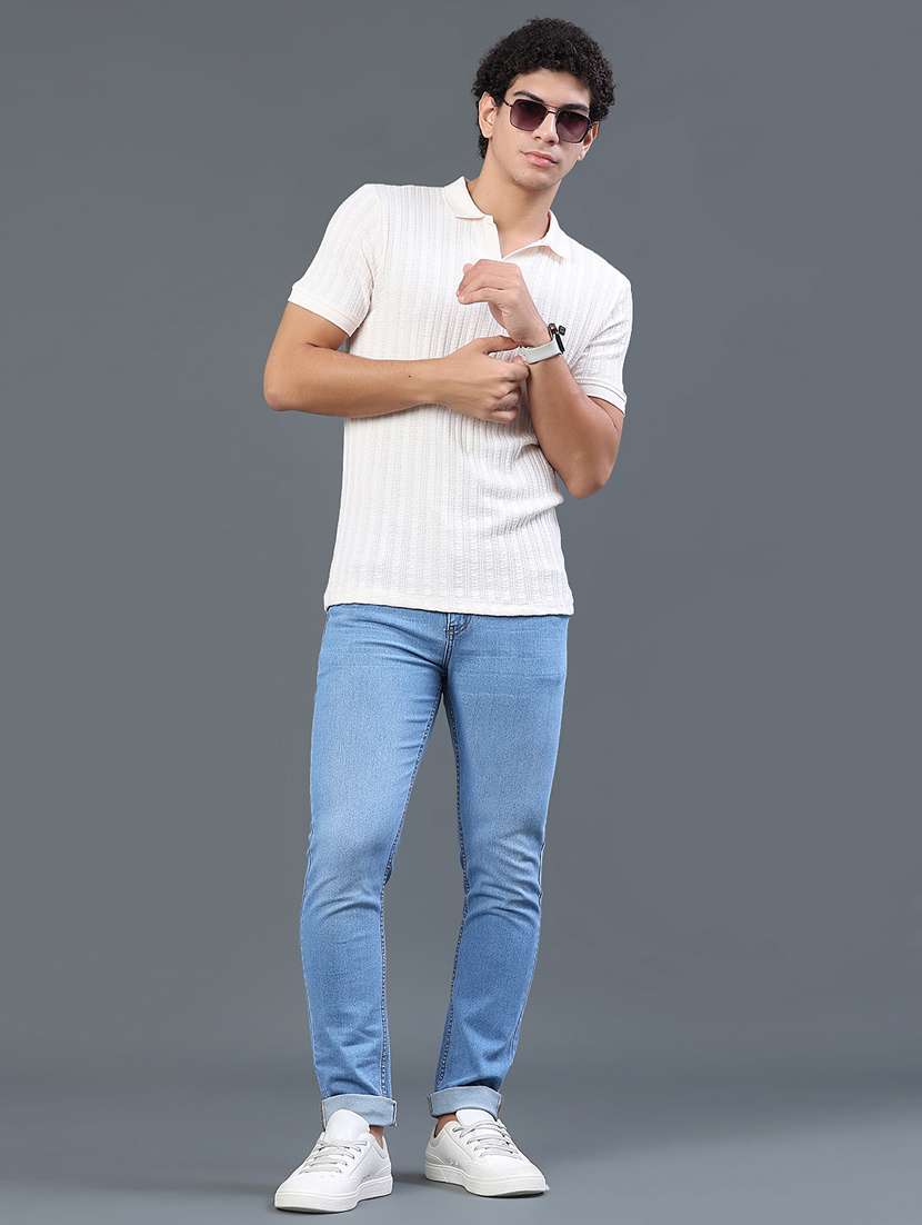 men self design short sleeve slim fit polo t-shirt - 22399872 -  Standard Image - 5