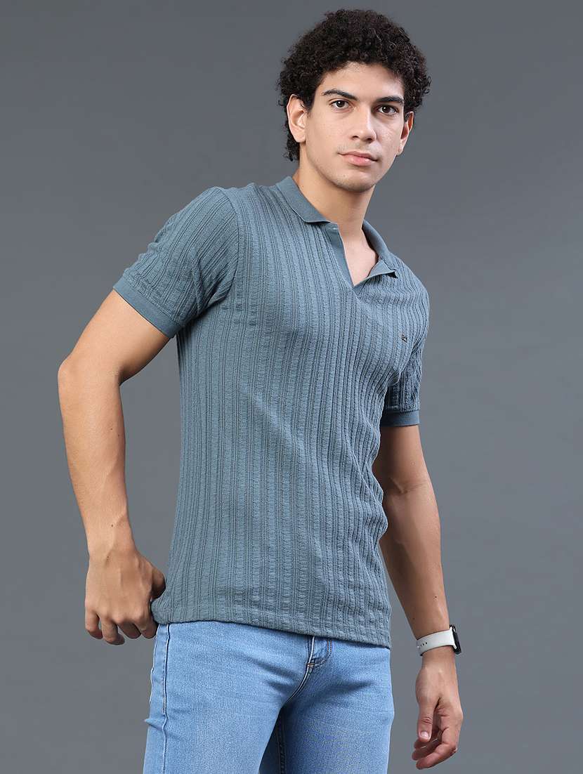 men self design short sleeve slim fit polo t-shirt - 22399873 -  Standard Image - 3