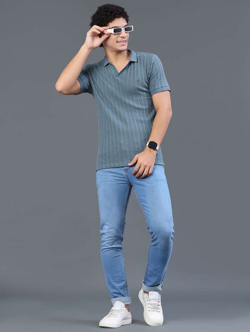 men self design short sleeve slim fit polo t-shirt - 22399873 -  Standard Image - 5