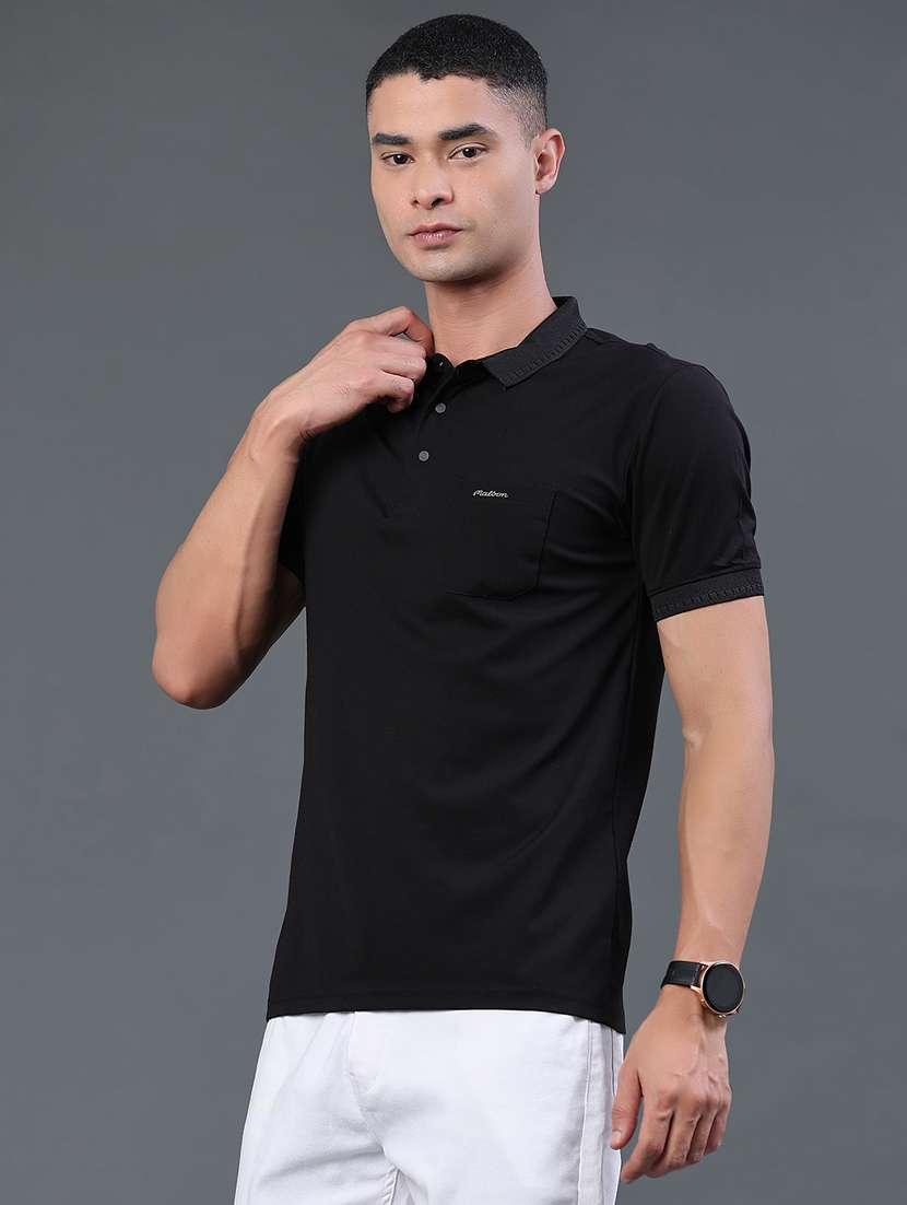 men solid short sleeve slim fit polo t-shirt - 22399875 -  Standard Image - 3