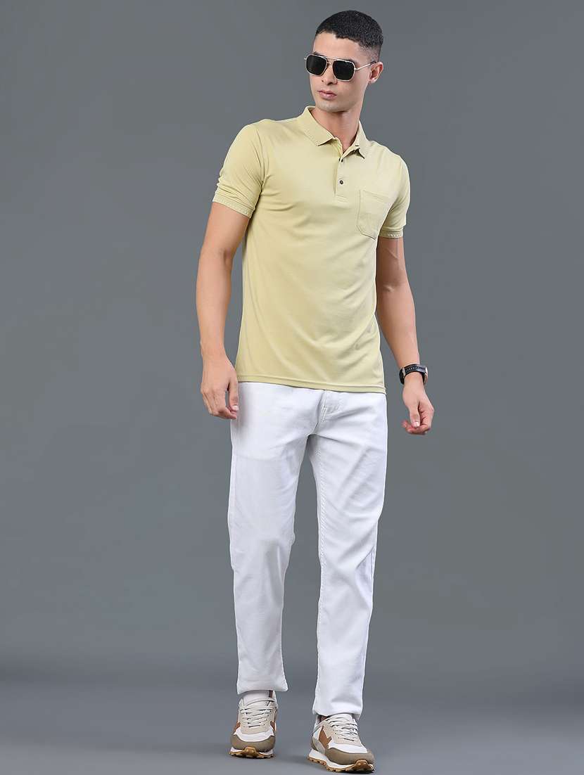 men solid short sleeve slim fit polo t-shirt - 22399879 -  Standard Image - 5
