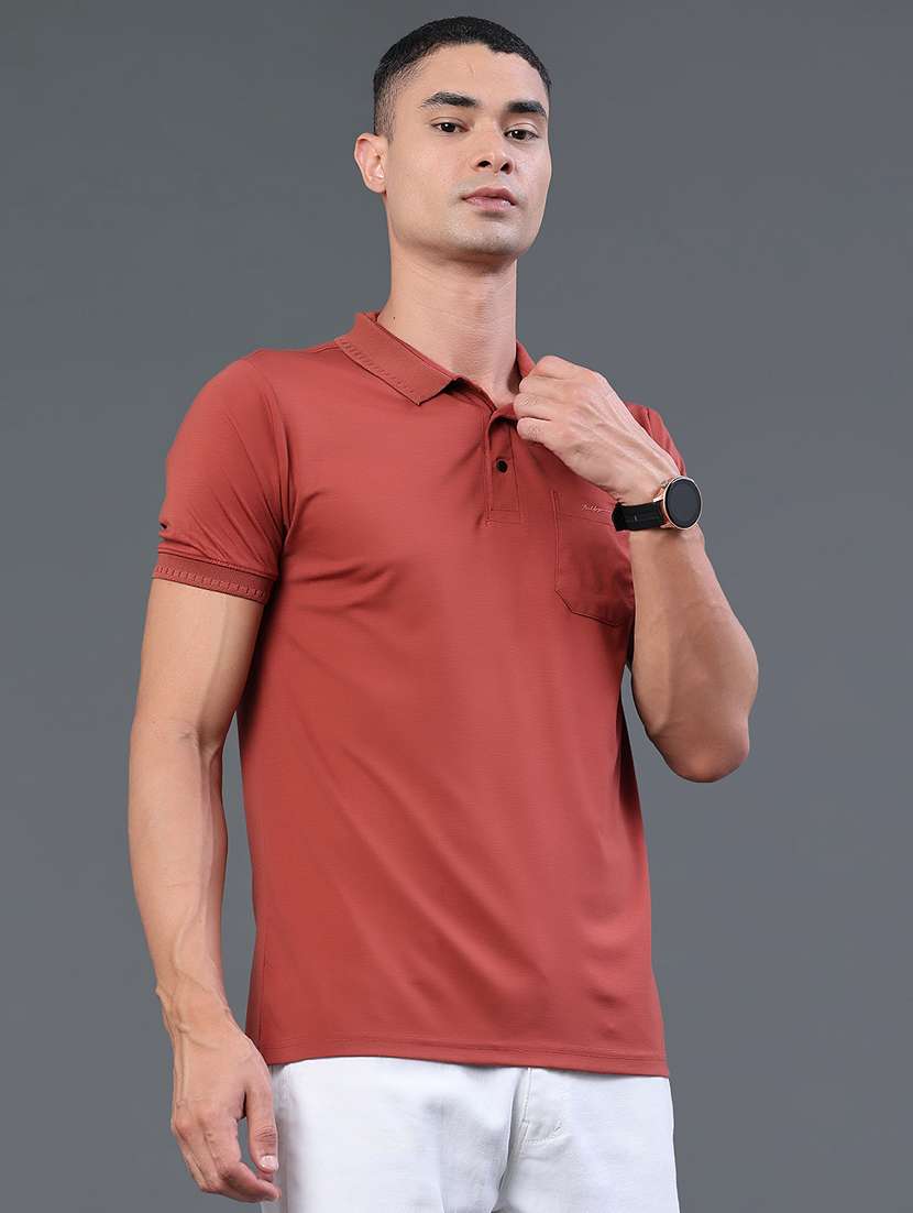 men solid short sleeve slim fit polo t-shirt - 22399880 -  Standard Image - 3