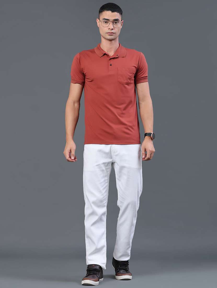 men solid short sleeve slim fit polo t-shirt - 22399880 -  Standard Image - 5