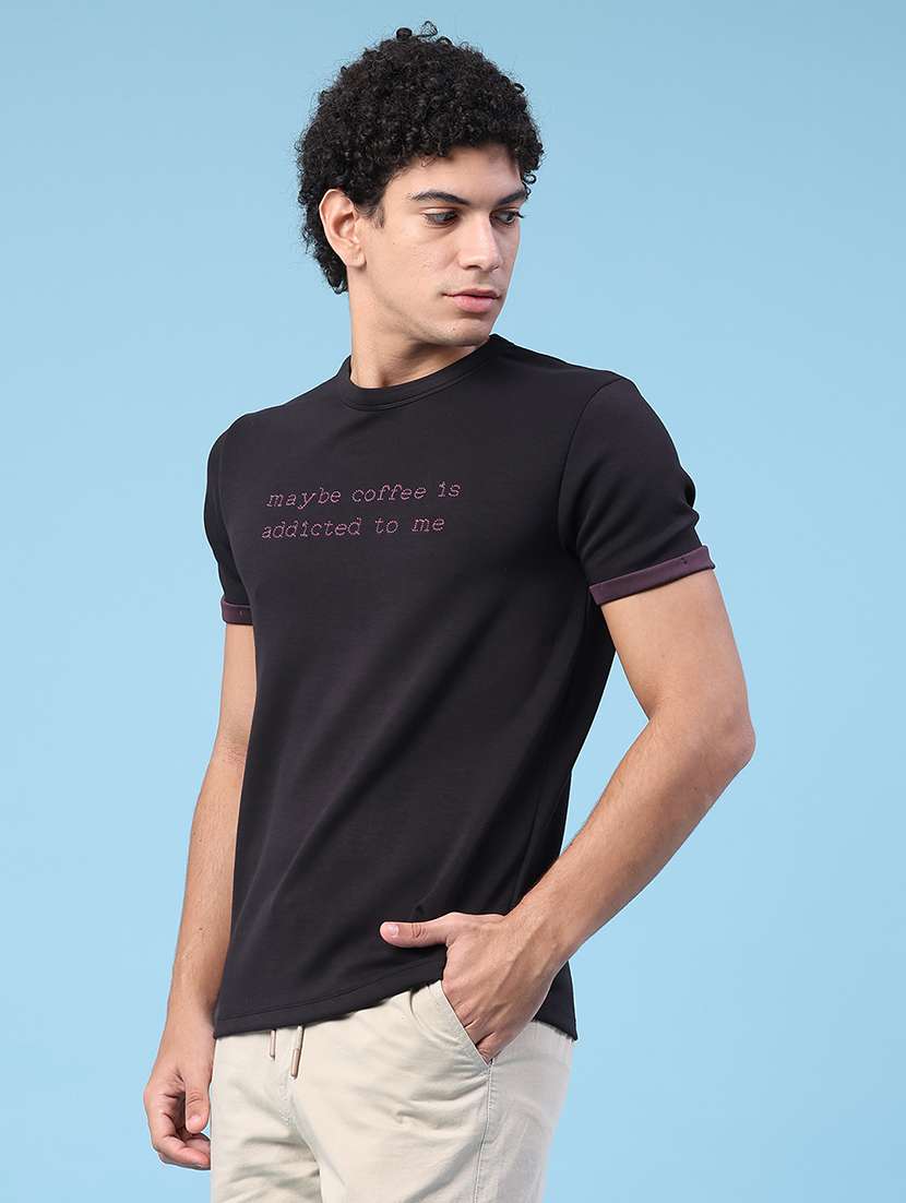 men typographic short sleeve slim fit t-shirt - 22399889 -  Standard Image - 3