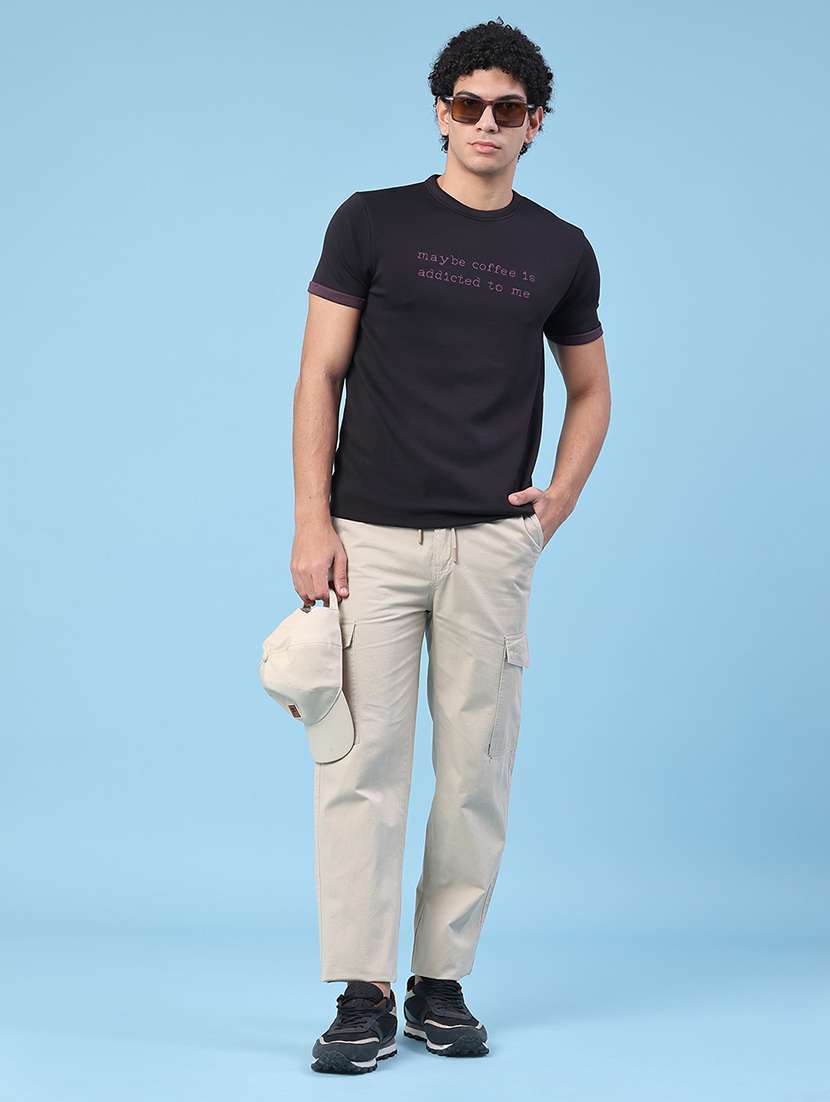 men typographic short sleeve slim fit t-shirt - 22399889 -  Standard Image - 5