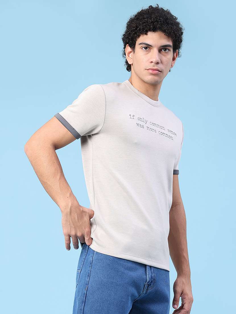 men typographic short sleeve slim fit t-shirt - 22399890 -  Standard Image - 3