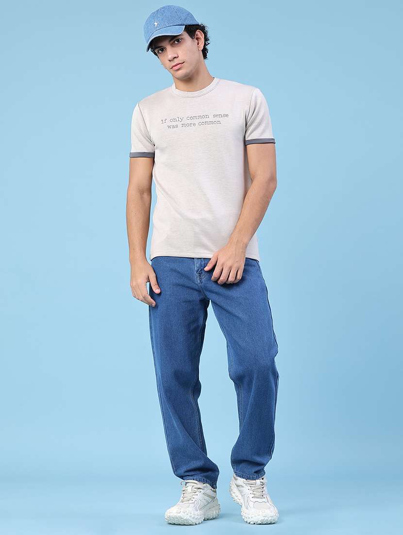 men typographic short sleeve slim fit t-shirt - 22399890 -  Standard Image - 5