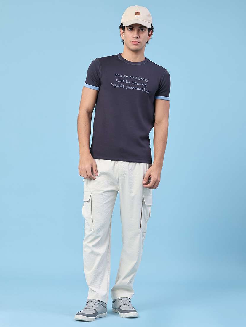 men typographic short sleeve slim fit t-shirt - 22399891 -  Standard Image - 5