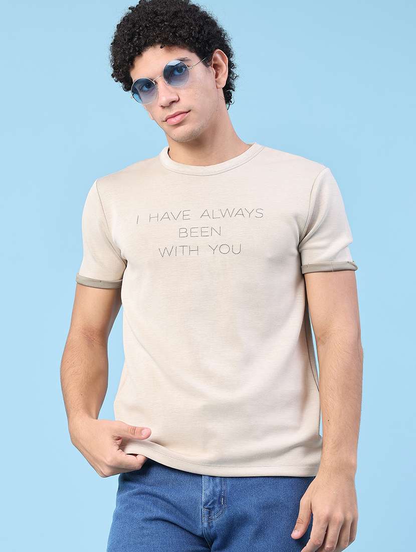 men typographic short sleeve slim fit t-shirt