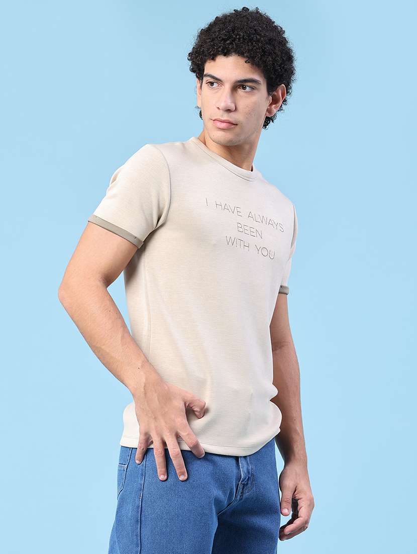 men typographic short sleeve slim fit t-shirt - 22399892 -  Standard Image - 3