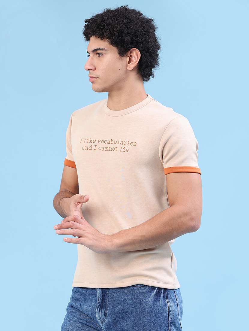 men typographic short sleeve slim fit t-shirt - 22399893 -  Standard Image - 3