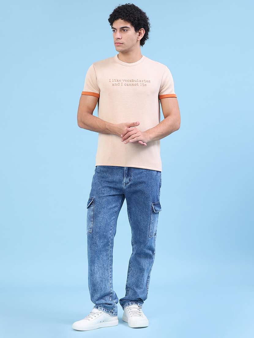 men typographic short sleeve slim fit t-shirt - 22399893 -  Standard Image - 5