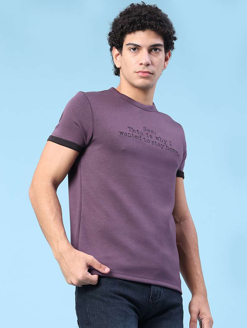men typographic short sleeve slim fit t-shirt - 22399894 -  Standard Image - 3