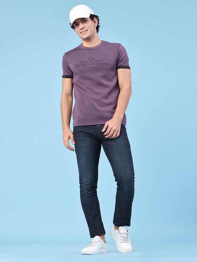 men typographic short sleeve slim fit t-shirt - 22399894 -  Standard Image - 5