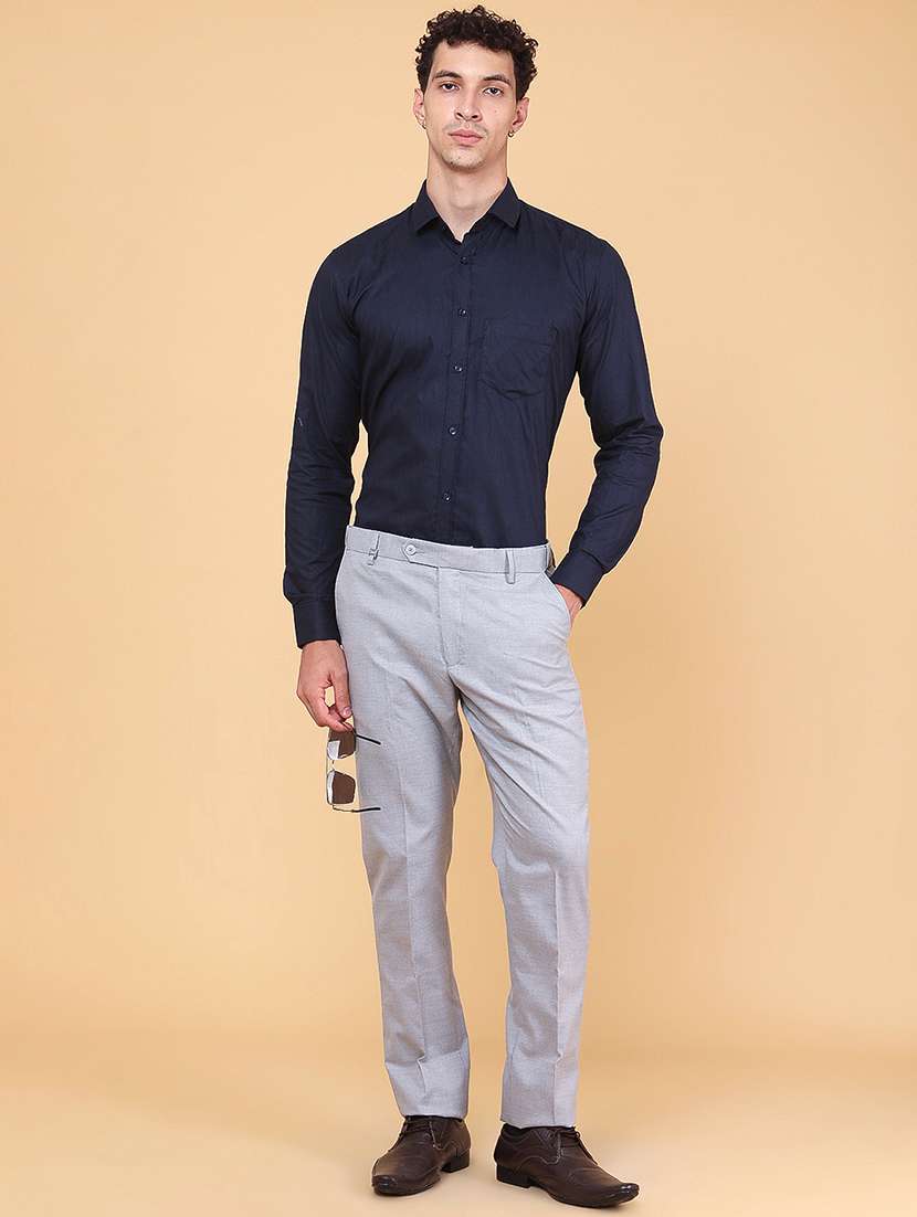 Men Solid Mid Rise Regular Fit Trouser - 22400282 -  Standard Image - 5